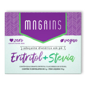 Adoçante Eritritol com Stevia 70 Sachês Magrins
