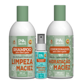 Kit Banho Cães Gatos Capim Limão Paw&Bloom