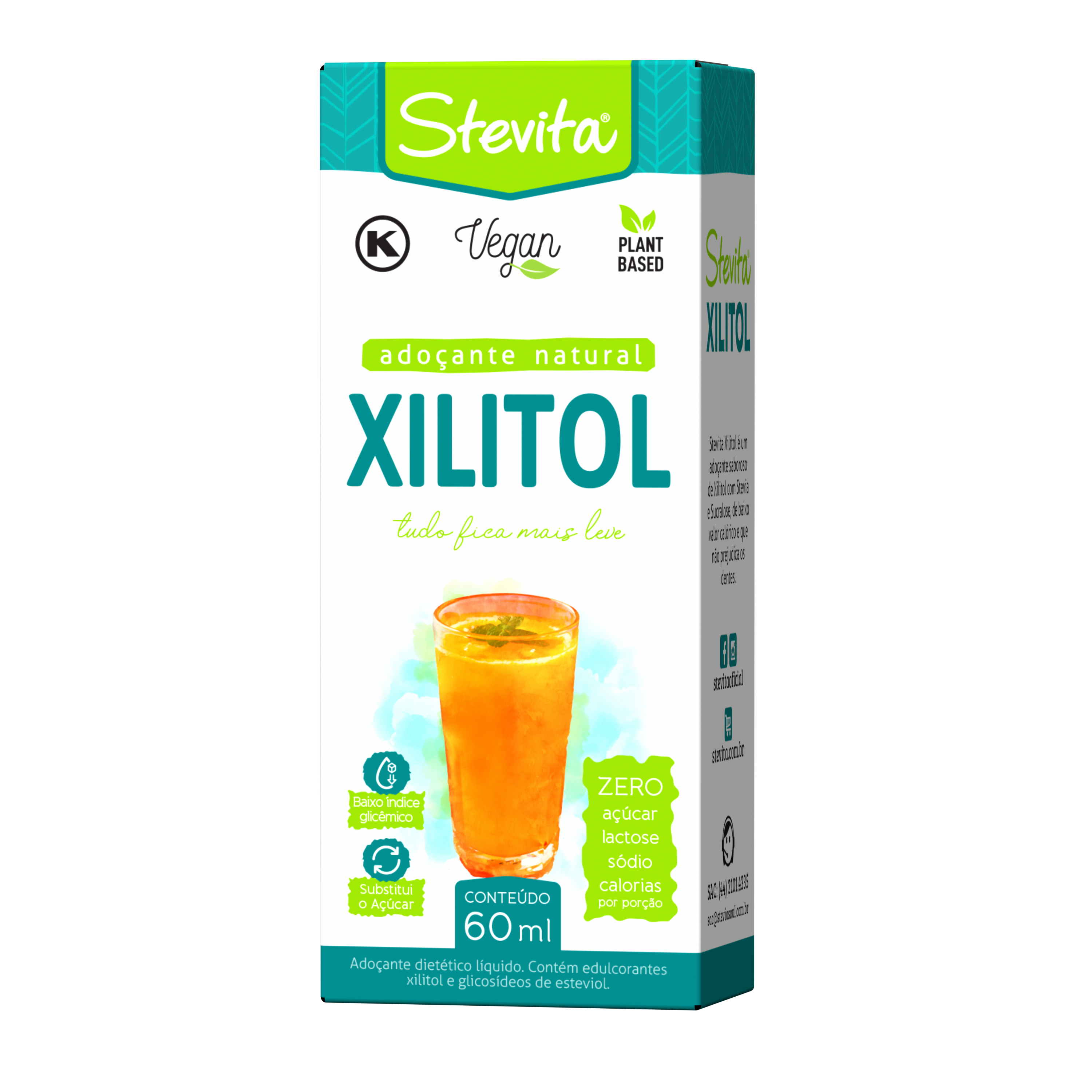 Adoçante Xilitol com Stevia STEVITA Líquido 60ml